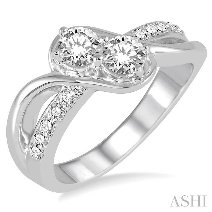 2 STONE DIAMOND FASHION RING