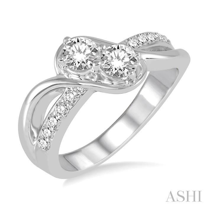 2 STONE DIAMOND FASHION RING