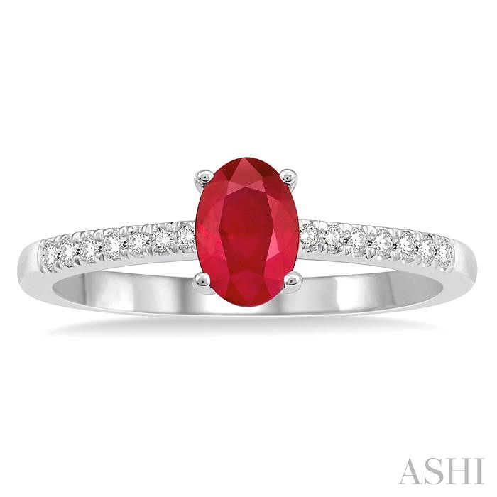 Oval Shape Gemstone & Diamond Ring-2