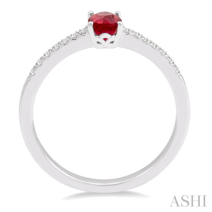Oval Shape Gemstone & Diamond Ring-3