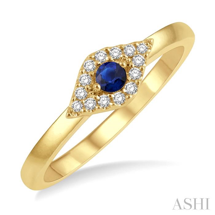 STACKABLE EVIL EYE GEMSTONE & PETITE DIAMOND FASHION RING