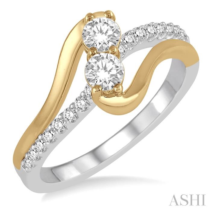 2 STONE DIAMOND FASHION RING