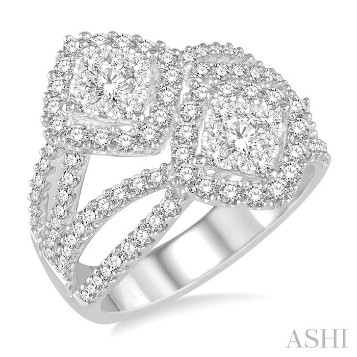 2 STONE LOVEBRIGHT DIAMOND FASHION RING