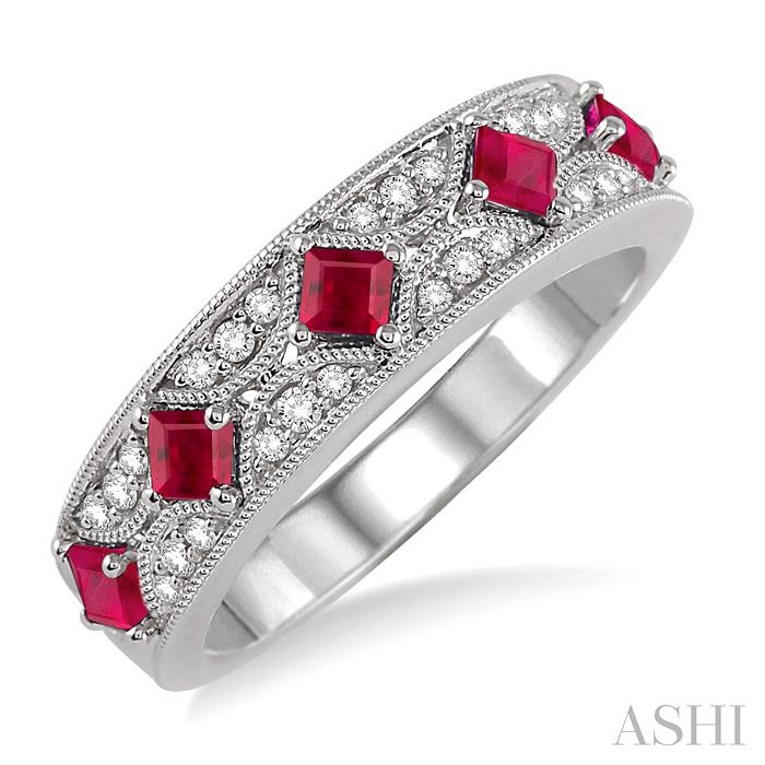 GEMSTONE & DIAMOND FASHION BAND