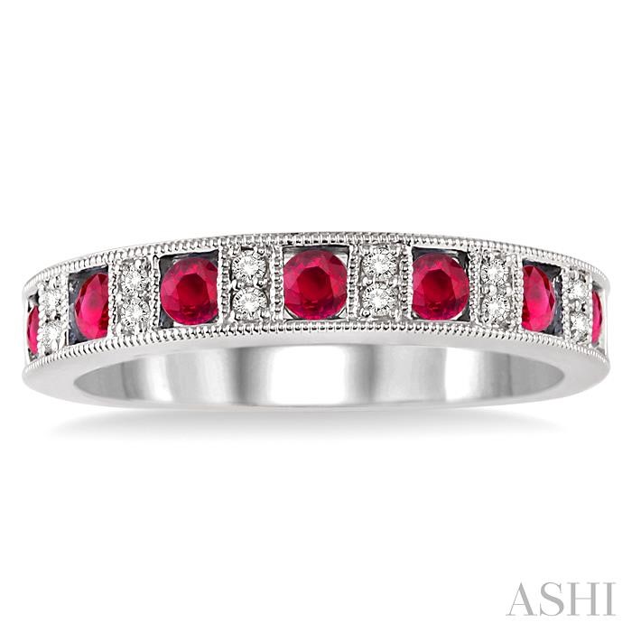 Gemstone & Diamond Wedding Band-2