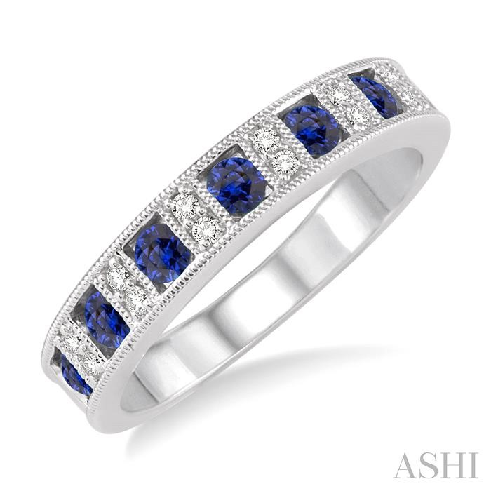 GEMSTONE & DIAMOND WEDDING BAND