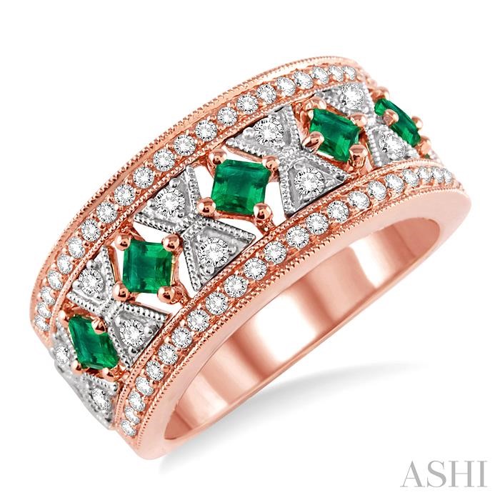 GEMSTONE & DIAMOND FASHION BAND