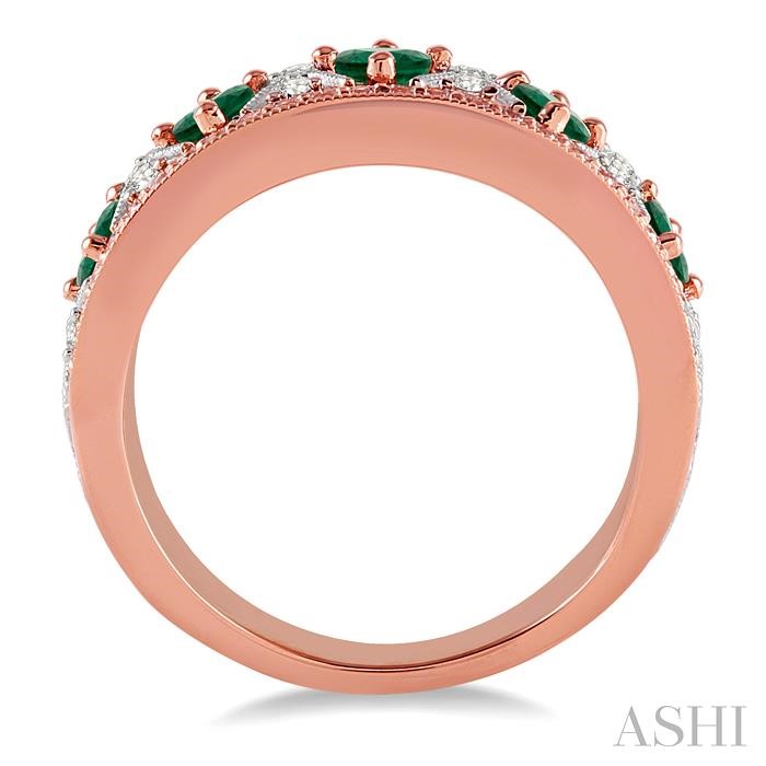 Princess Shape Gemstone & Diamond Fashion Band-3