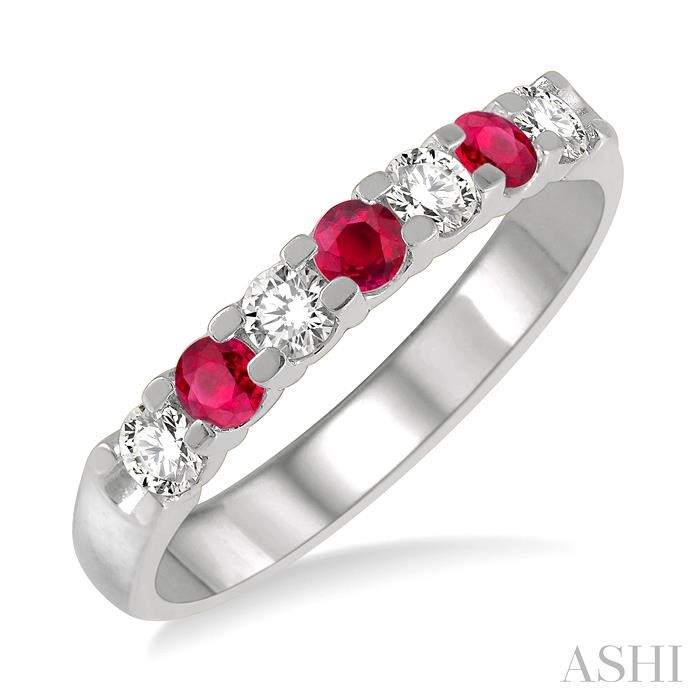 7 STONE GEMSTONE & DIAMOND WEDDING BAND