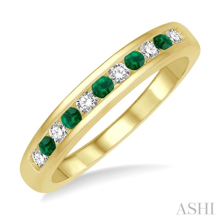 CHANNEL SET GEMSTONE & DIAMOND WEDDING BAND