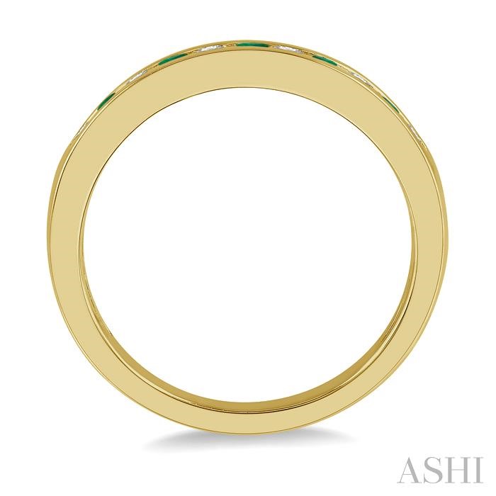 Channel Set Alternate Gemstone & Diamond Wedding Band