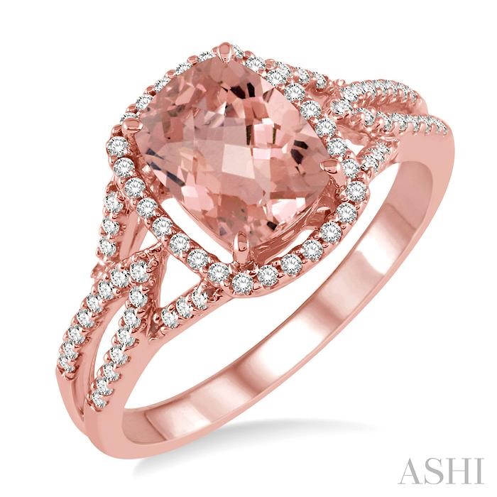 GEMSTONE & HALO DIAMOND RING