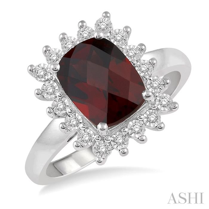 CUSHION SHAPE GEMSTONE & HALO DIAMOND RING