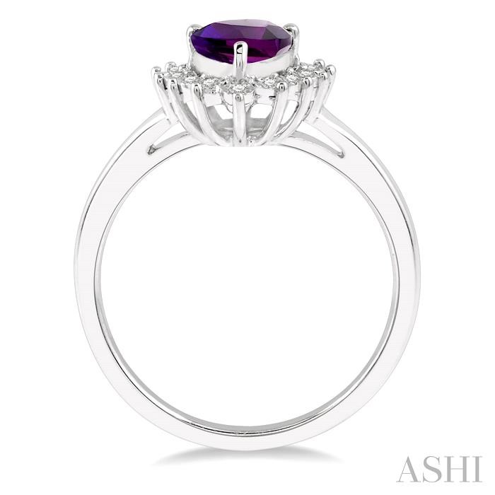 Pear Shape Gemstone & Halo Diamond Ring-3