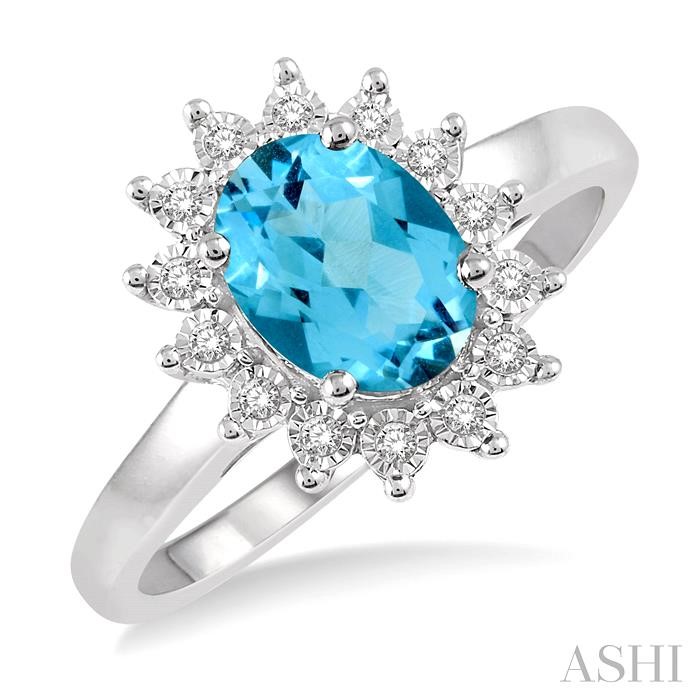 OVAL SHAPE GEMSTONE & DIAMOND RING