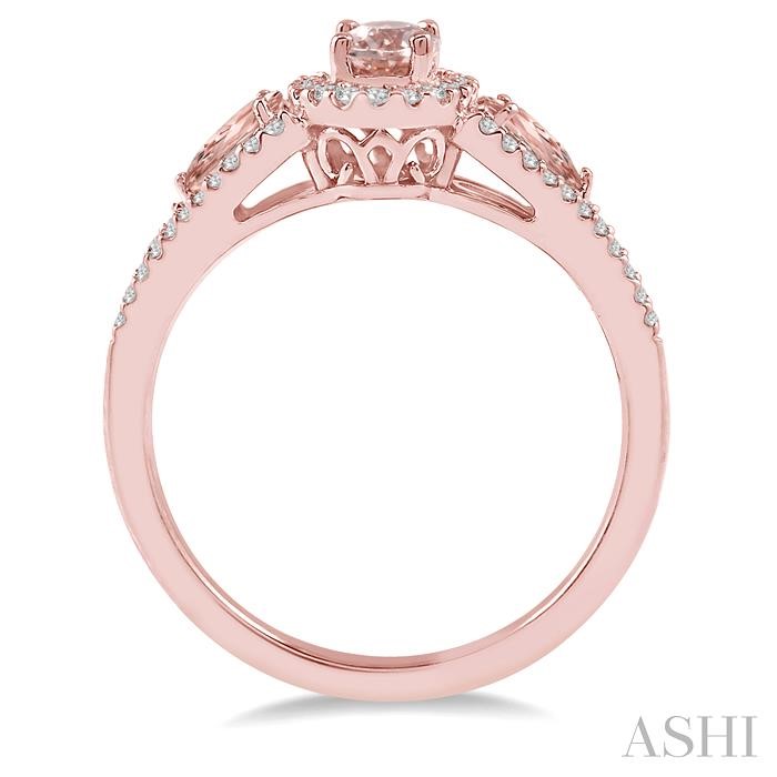 Oval Shape Gemstone & Halo Diamond Ring-3