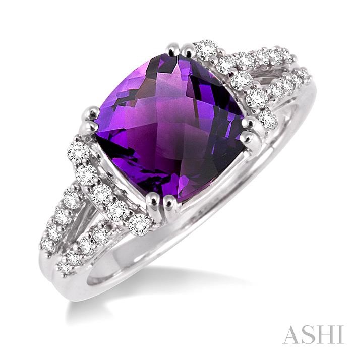 CUSHION SHAPE GEMSTONE & DIAMOND RING