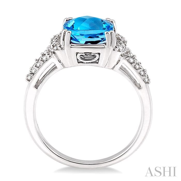 Cushion Shape Gemstone & Diamond Ring-3