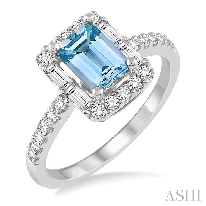 GEMSTONE & HALO DIAMOND RING
