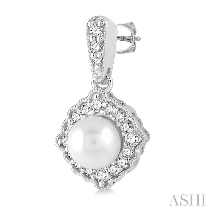 Pearl & Halo Diamond Earrings-3