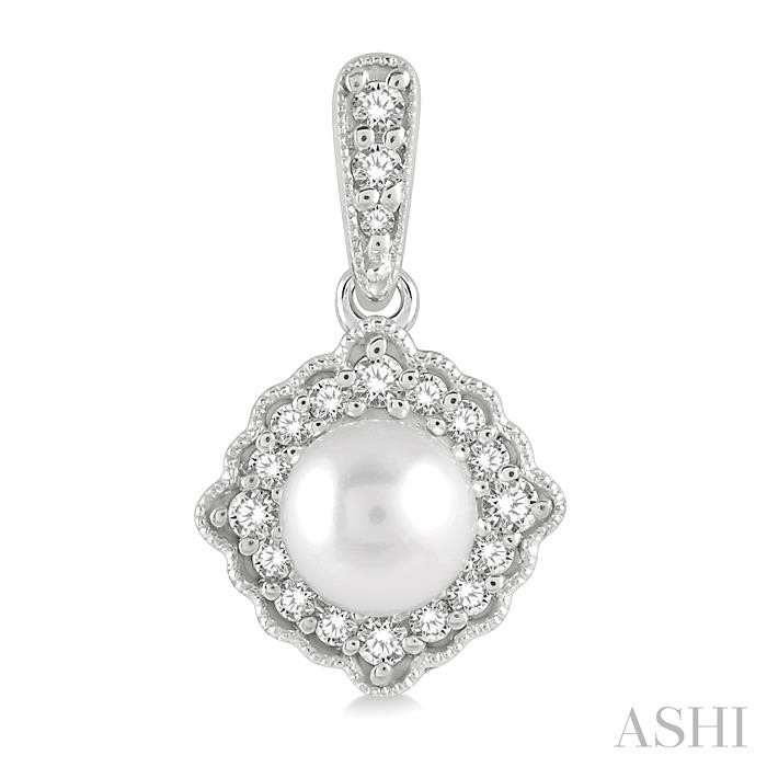 Pearl & Halo Diamond Earrings-2