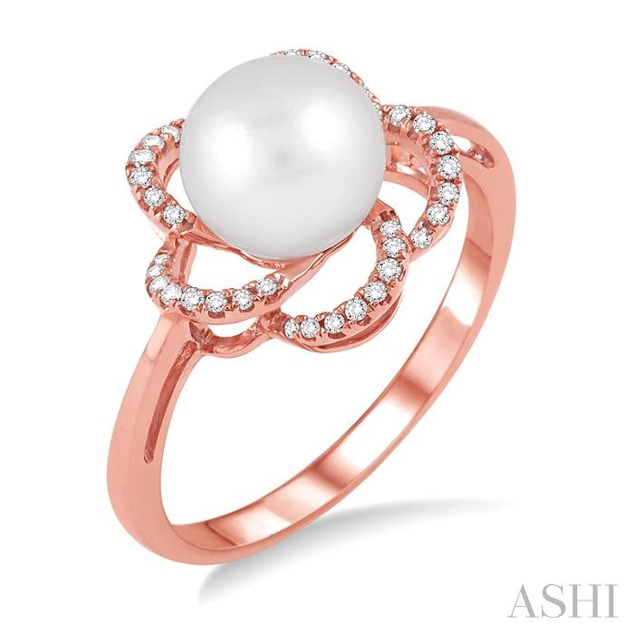 Flower Pearl & Diamond Ring