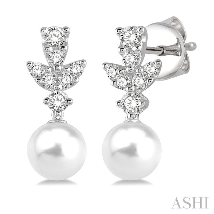 PEARL & DIAMOND FASHION EARRINGS