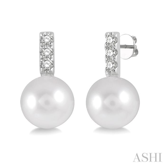 PEARL & DIAMOND FASHION EARRINGS