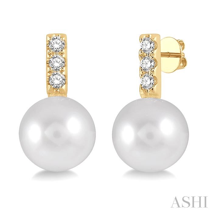 PEARL & DIAMOND FASHION EARRINGS