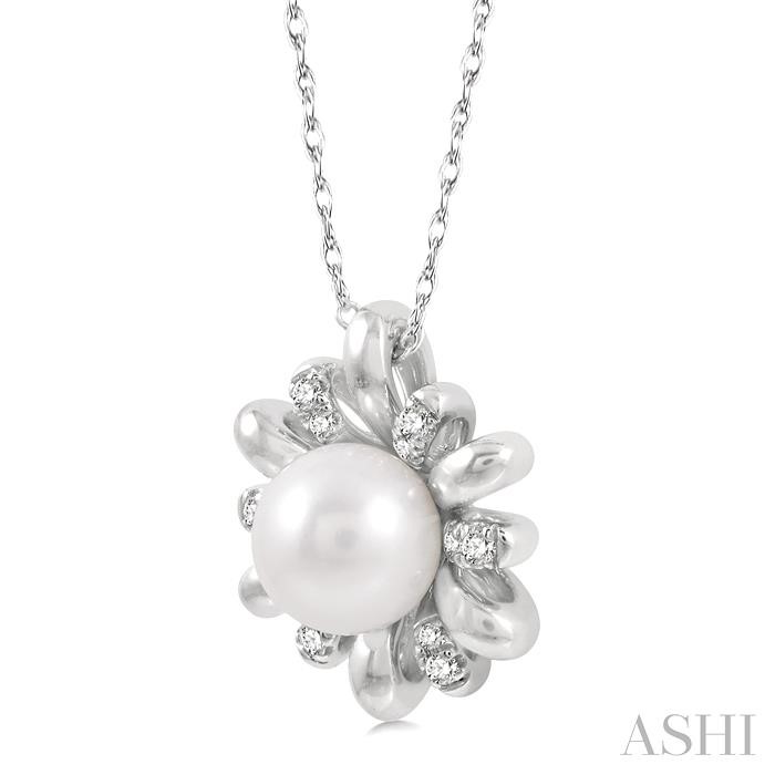Floral Pearl & Diamond Fashion Pendant-2