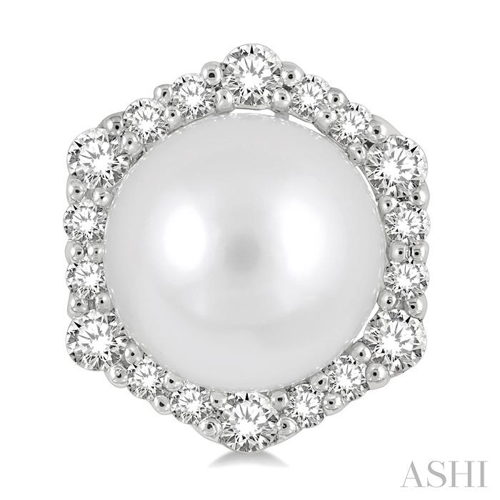 Pearl & Halo Diamond Fashion Earrings-2