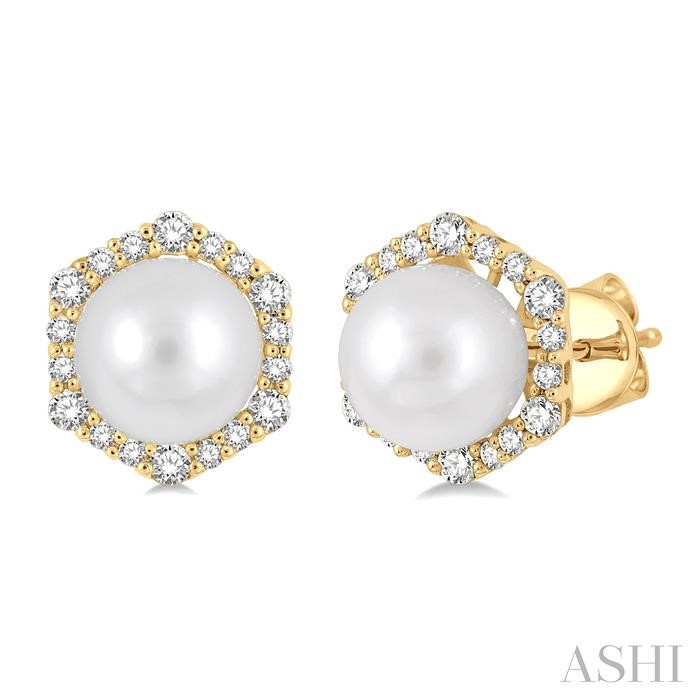 PEARL & HALO DIAMOND FASHION EARRINGS