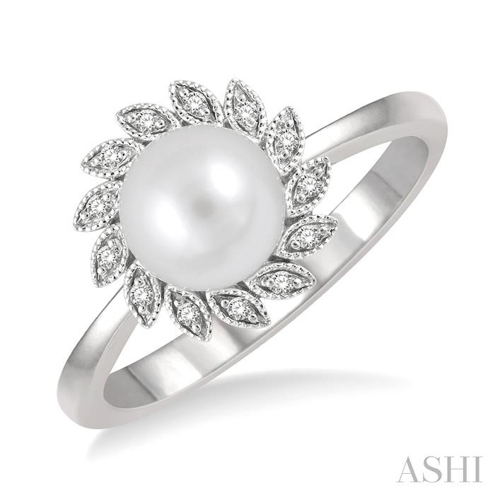 PEARL & HALO DIAMOND FASHION RING