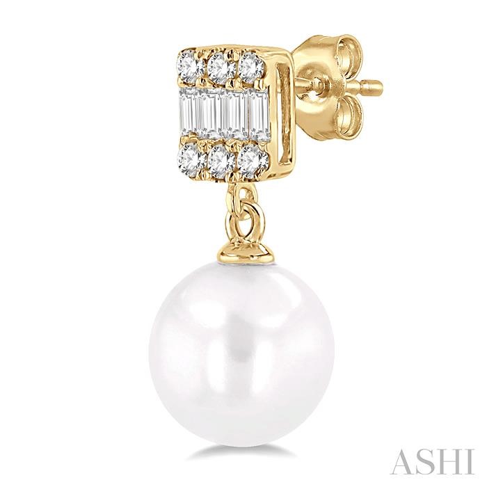 Pearl Drop Diamond Earrings-3