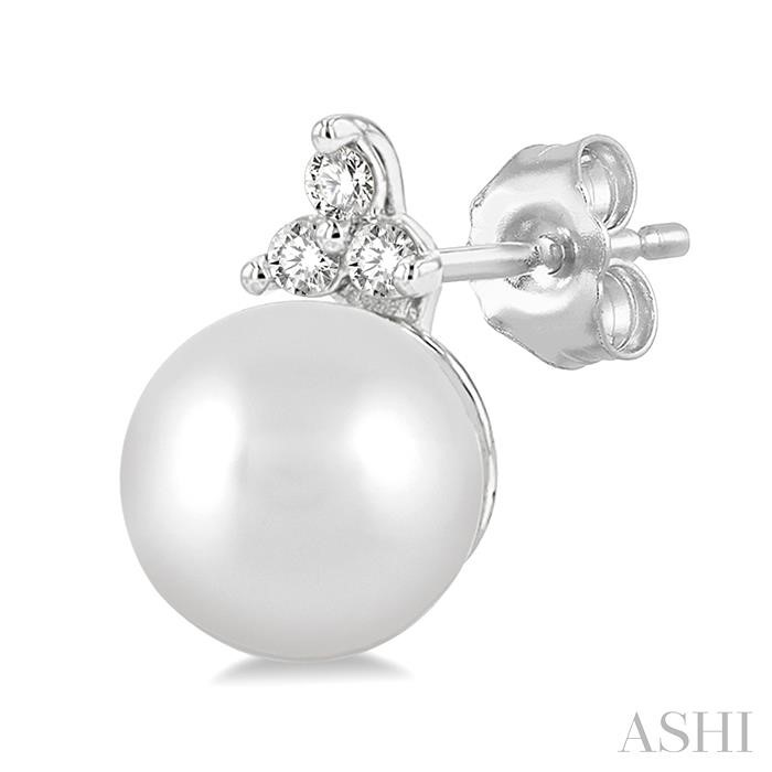 Pearl & Petite Diamond Fashion Earrings-3