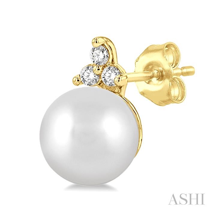 Pearl & Petite Diamond Fashion Earrings-3