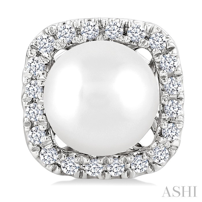 Pearl & Petite Halo Diamond Fashion Earrings