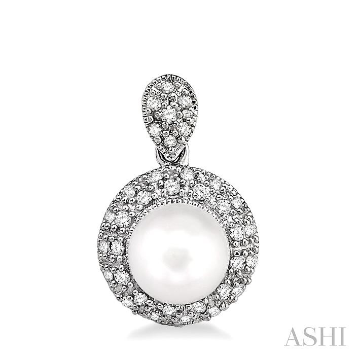 Pearl & Halo Diamond Earrings-2