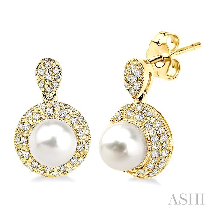 Pearl & Halo Diamond Earrings