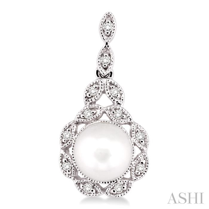 Pearl & Halo Diamond Fashion Earrings-2