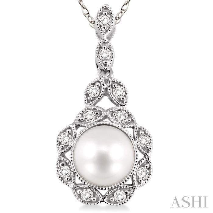 Pearl & Halo Diamond Fashion Pendant-3