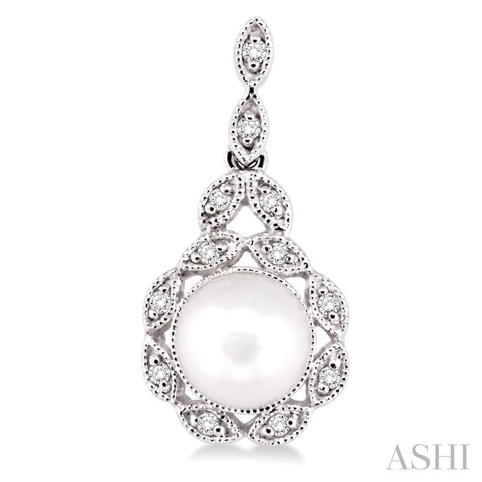 Pearl & Halo Diamond Fashion Earrings-2