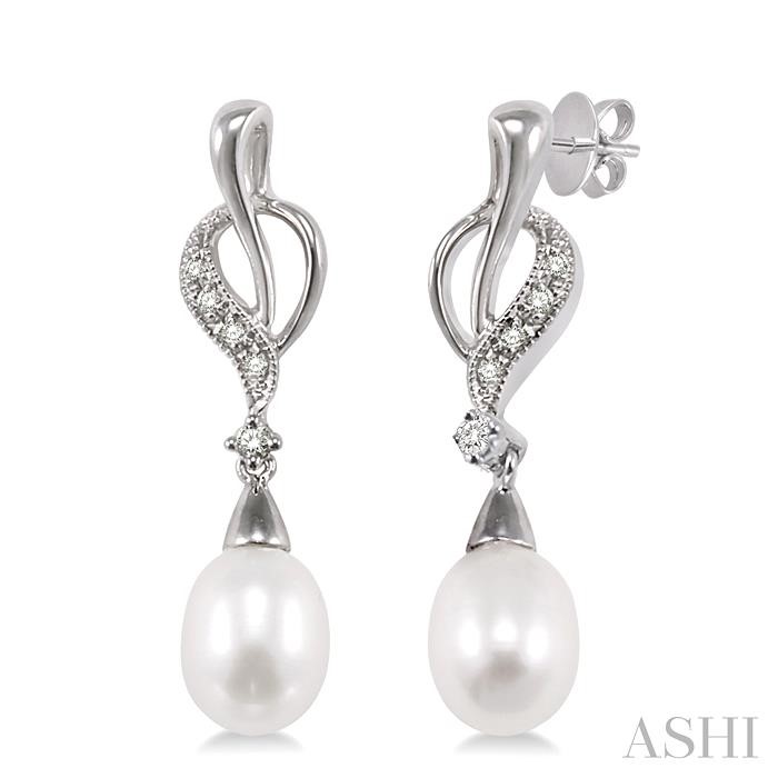 PEARL & DIAMOND FASHION EARRINGS