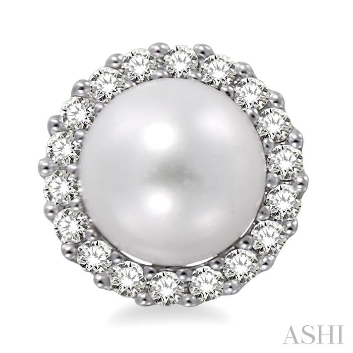 Pearl & Halo Diamond Earrings-2