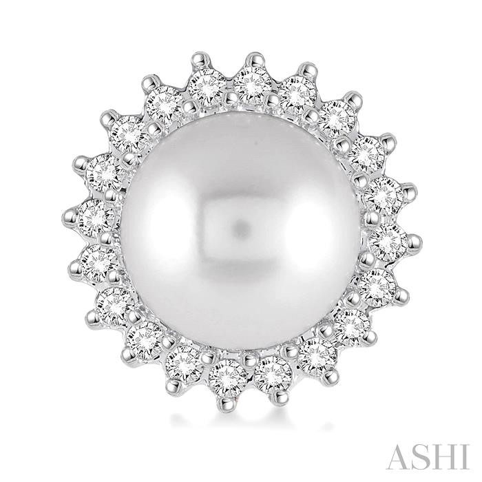 Pearl & Halo Diamond Earrings-2