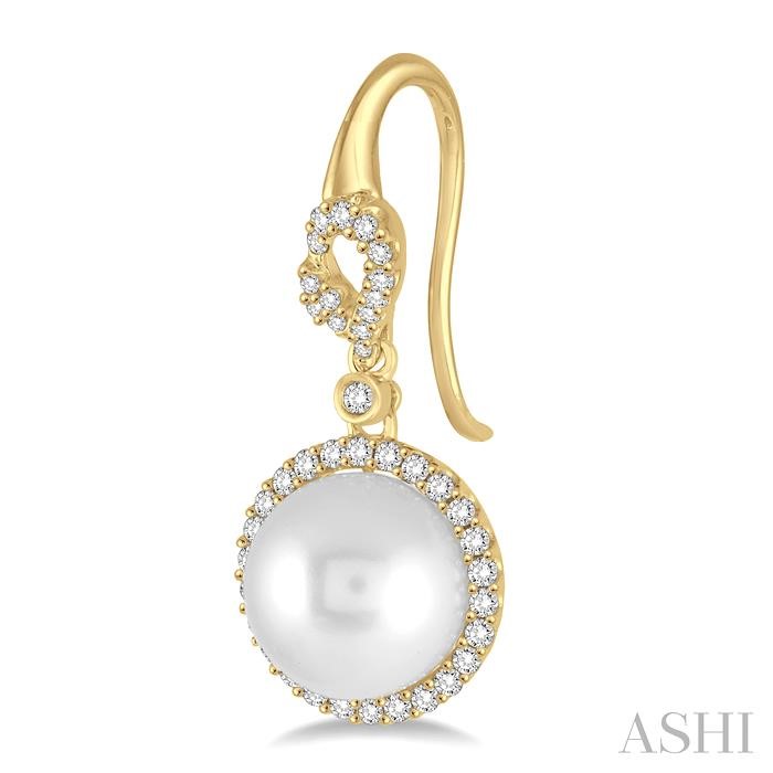 Pearl & Halo Diamond Earrings-3