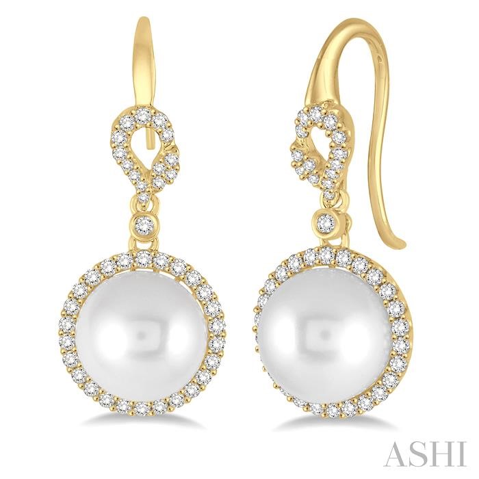 Pearl & Halo Diamond Earrings