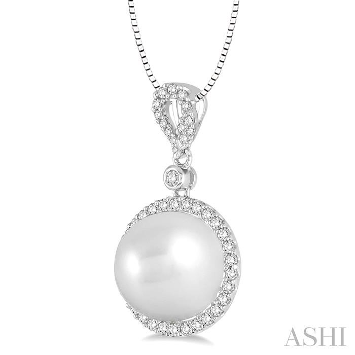 Pearl & Halo Diamond Pendant-2