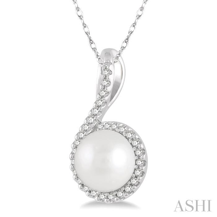 Pearl & Halo Diamond Fashion Pendant-2