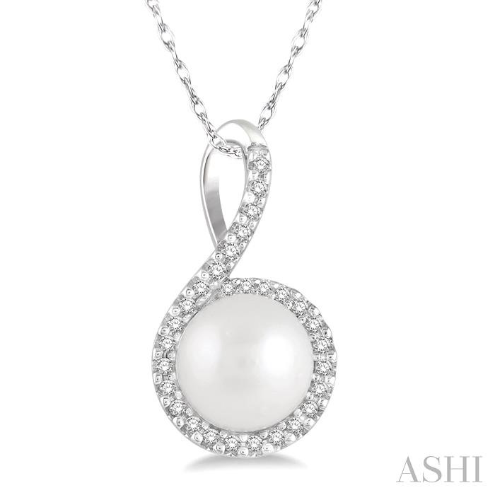 PEARL & HALO DIAMOND FASHION PENDANT